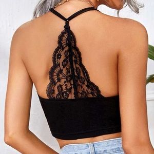 SHEIN Laced Trim Halter Top